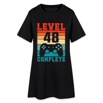 48. Geburtstag Level 48 Complete 48 Jahre Gamer - Frauen T-Shirt-Kleid - Schwarz - Vorne