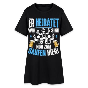 JGA T-Shirt Männer Junggesellenabschied Shirts - Frauen T-Shirt-Kleid - Schwarz - Vorne