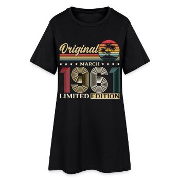 65e anniversaire cadeau Mari Femme Mars 1961 - Robe T-shirt Femme - noir - Devant