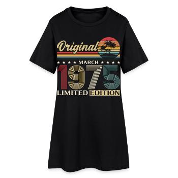 51. Geburtstag Geschenk Mann Frau März 1975 - Frauen T-Shirt-Kleid - Schwarz - Vorne
