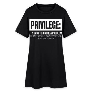 Déclaration de privilège Typographie Motif du texte - Robe T-shirt Femme - noir - Devant