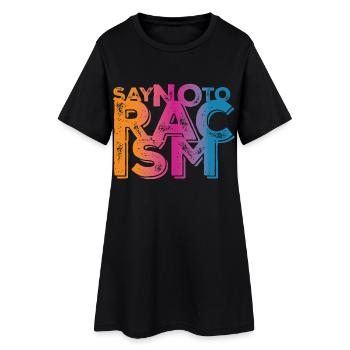 Dis non au racisme - Robe T-shirt Femme - noir - Devant