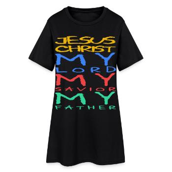 Jésus-Christ — Mon Seigneur, mon Sauveur, mon Père - Robe T-shirt Femme - noir - Devant