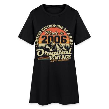 Original 2006 Vintage jahrgang GeburtstagGeschenk - Frauen T-Shirt-Kleid - Schwarz - Vorne