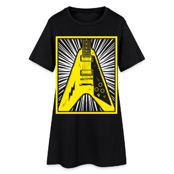 Silhouette de guitare électrique - Robe T-shirt Femme - noir - Devant