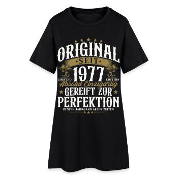 Cadeau d’anniversaire vintage original de 1977 - Robe T-shirt Femme - noir - Devant