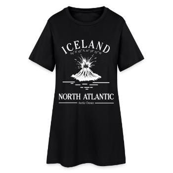 Iceland Volcano North Atlantic Souvenir Reykjavik - Frauen T-Shirt-Kleid - Schwarz - Vorne