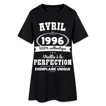Anniversaire 30 ans - Avril 1996 Perfection - Robe T-shirt Femme - noir - Devant
