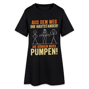 Haltérophile HORS DE LA ROUTE SA PEAU SE DRESSE Drôle - Robe T-shirt Femme - noir - Devant