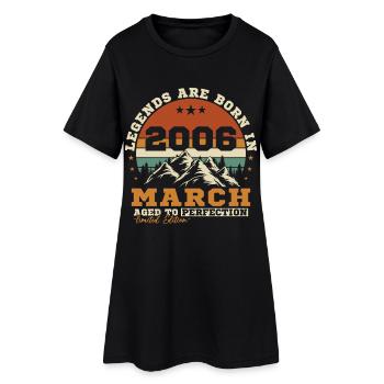 Mars 2006 Vintage Rétro Cadeau d’anniversaire - Robe T-shirt Femme - noir - Devant
