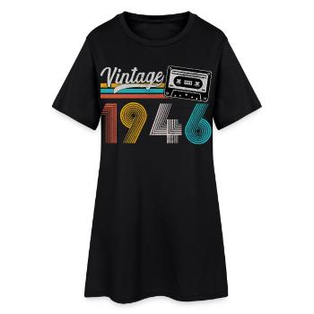 1946 Vintage Rétro Cadeau D'anniversaire - Robe T-shirt Femme - noir - Devant