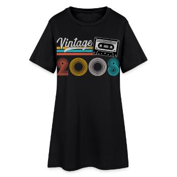 2008 Vintage Rétro Cadeau d’anniversaire - Robe T-shirt Femme - noir - Devant