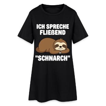 Funny Sloth Gift for Late Riser - Women’s T-Shirt Dress - black - Front