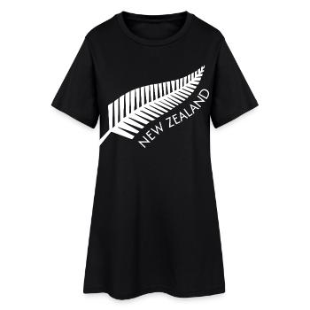 New Zealand Fern Proud Kiwi - Women’s T-Shirt Dress - black - Front