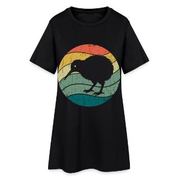 Oiseau néo-zélandais mignon Kiwi Rétro Vintage - Robe T-shirt Femme - noir - Devant