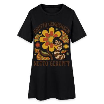 Gross growth Net plucked - Women’s T-Shirt Dress - black - Front