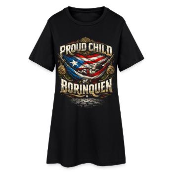 Enfant Boricua fier de Borinquen de Porto Rico - Robe T-shirt Femme - noir - Devant