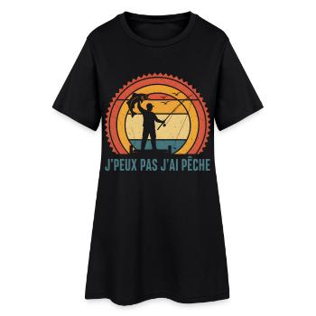 J'ai Pêche Retro Crépuscule - Robe T-shirt Femme - noir - Devant