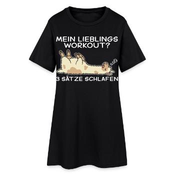 Entraînement de girafe : mon entraînement consiste à dormir - Robe T-shirt Femme - noir - Devant