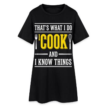 Koch Spruch Typografie Küche - Frauen T-Shirt-Kleid - Schwarz - Vorne