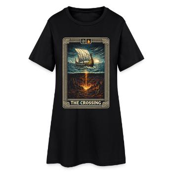 Carte de tarot du Viking scandinave La Traversée - Robe T-shirt Femme - noir - Devant