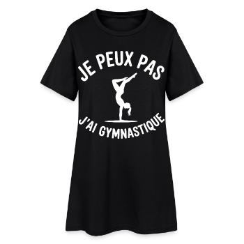 Je Peux Pas J'ai Gymnastique - Robe T-shirt Femme - noir - Devant
