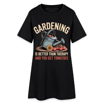 T-shirt Jardinier – Hobby Garden - Robe T-shirt Femme - noir - Devant