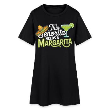 Chemise Margarita Senorita – Motif de fête - Robe T-shirt Femme - noir - Devant