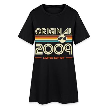Originale limitierte Edition 2009 - Frauen T-Shirt-Kleid - Schwarz - Vorne