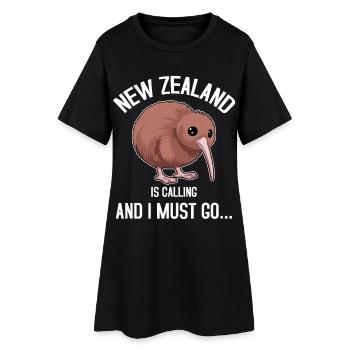 Neuseeland ruft und ich muss gehen - Frauen T-Shirt-Kleid - Schwarz - Vorne