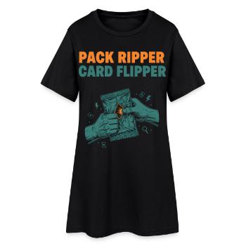 Pack Ripper Card Flipper Trading Card Collector - Women’s T-Shirt Dress - black - Front