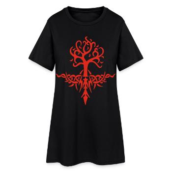 Red Thorny Tree - Women’s T-Shirt Dress - black - Front