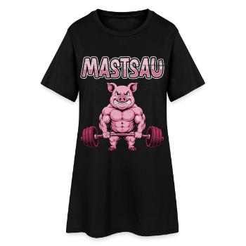 Haltérophile MASTSAU : Plaisir de musculation - Robe T-shirt Femme - noir - Devant
