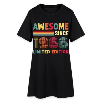 1966 Année de naissance - Robe T-shirt Femme - noir - Devant