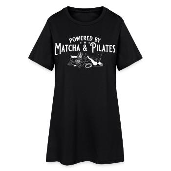 Matcha & Pilates : votre duo bien-être quotidien - Robe T-shirt Femme - noir - Devant