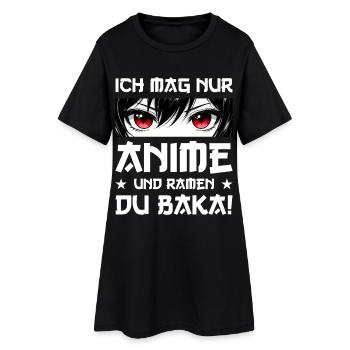 Ich mag nur Anime und Ramen du Baka Manga Girl - Frauen T-Shirt-Kleid - Schwarz - Vorne