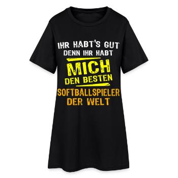 Cadeau pour joueuse de softball - Robe T-shirt Femme - noir - Devant