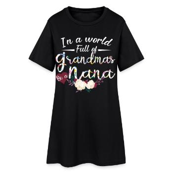 Cadeau de la chemise fleurie de grand-mère pour la fête des mères de grand-mère - Robe T-shirt Femme - noir - Devant