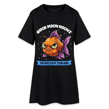 Ne me regarde pas sur ce ton – poisson rouge - Robe T-shirt Femme - noir - Devant