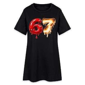 67 - 6 7 - Six Seven Meme - Robe T-shirt Femme - noir - Devant