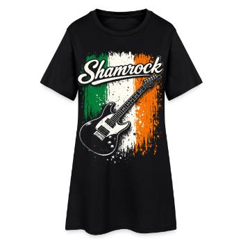 St Patrick E-Gitarre Irish Flag Rock - Frauen T-Shirt-Kleid - Schwarz - Vorne