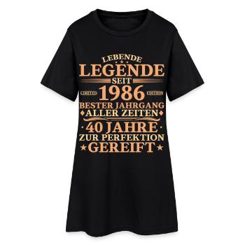 1986 Jahrgang geboren 40 Jahre Geburtstag - Frauen T-Shirt-Kleid - Schwarz - Vorne
