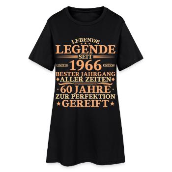 1966 Born 60 Years Birthday - Women’s T-Shirt Dress - black - Front