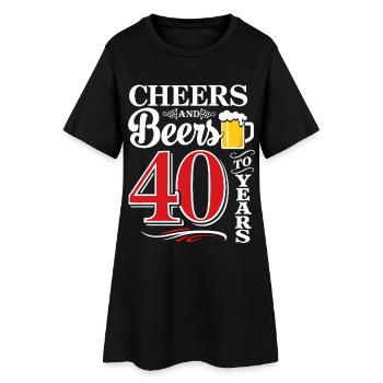 Cheers and Beers to 40 Years – Birthday Saying - Women’s T-Shirt Dress - black - Front