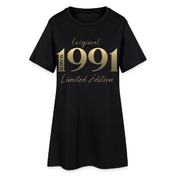 Cadeau pour le 35e anniversaire Mari Épouse Mars 1991 - Robe T-shirt Femme - noir - Devant
