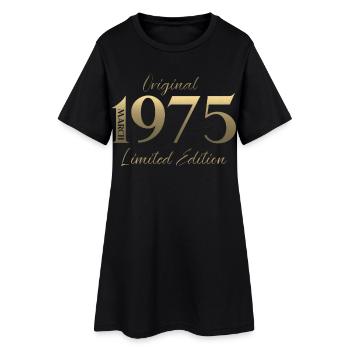 51. Geburtstag Geschenk Mann Frau März 1975 - Frauen T-Shirt-Kleid - Schwarz - Vorne