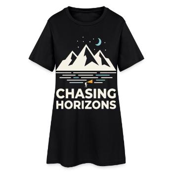 Chasing Horizons Night Mountains Motif - Women’s T-Shirt Dress - black - Front