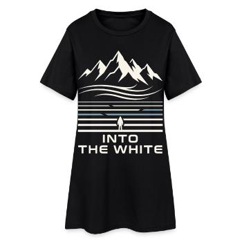 Motif hivernal dans les montagnes enneigées - Robe T-shirt Femme - noir - Devant