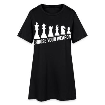 Stratégie du cadeau d’échecs : choisissez votre arme - Robe T-shirt Femme - noir - Devant