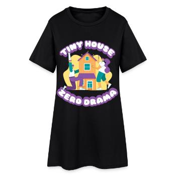 Tiny House Zero Drama - Frauen T-Shirt-Kleid - Schwarz - Vorne